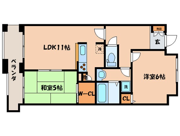 パインフィ－ルド洛東の物件間取画像